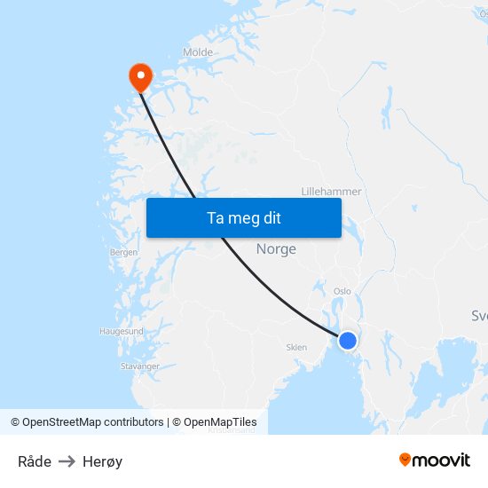 Råde to Herøy map