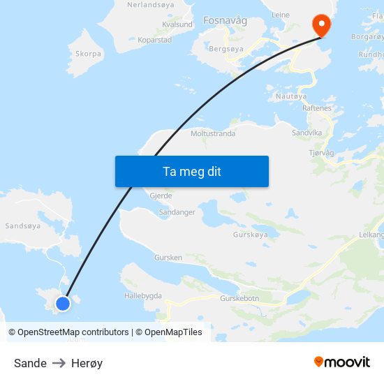 Sande to Herøy map