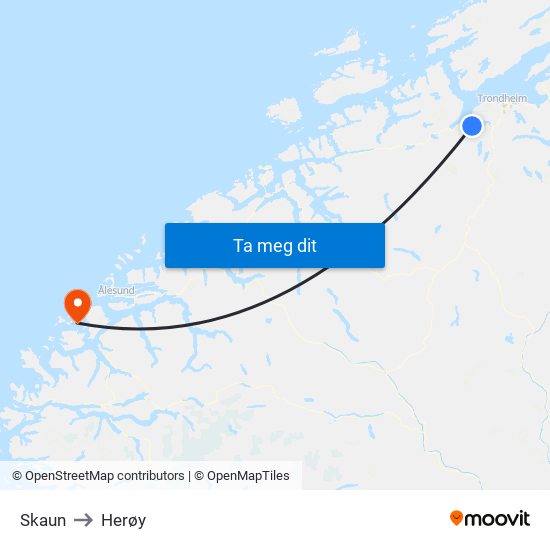 Skaun to Herøy map