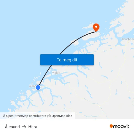 Ålesund to Hitra map