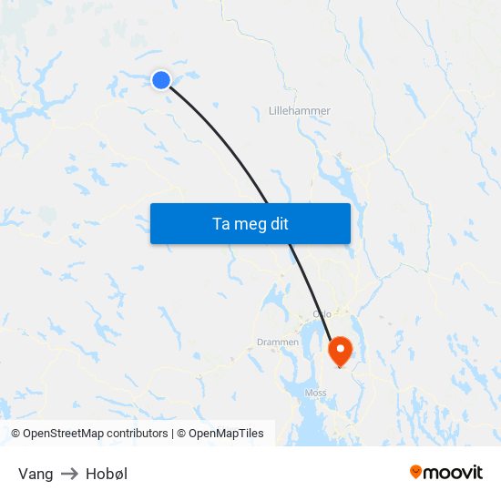 Vang to Hobøl map