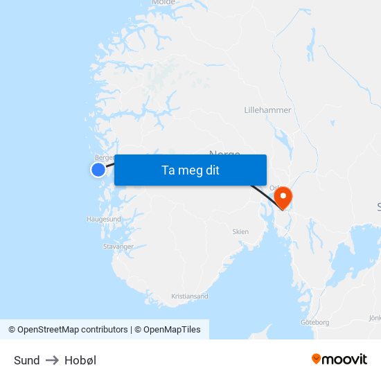 Sund to Hobøl map