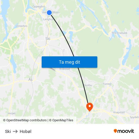 Ski to Hobøl map