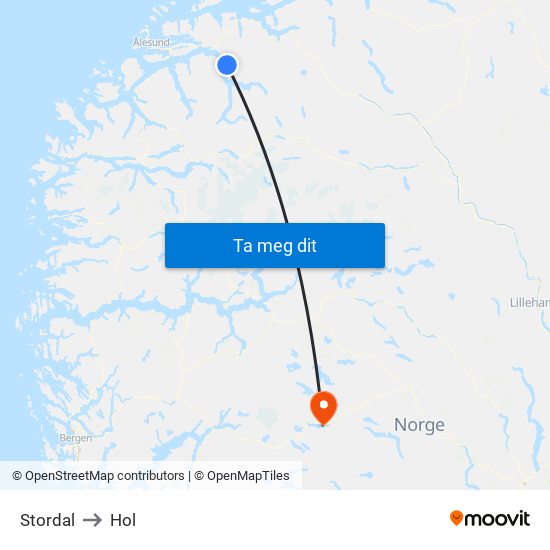 Stordal to Hol map