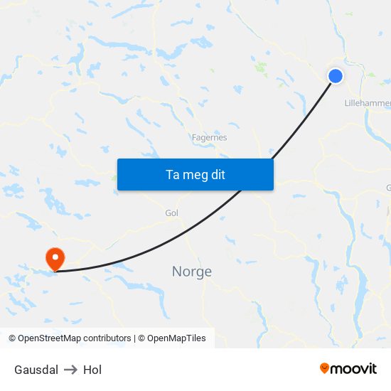 Gausdal to Hol map