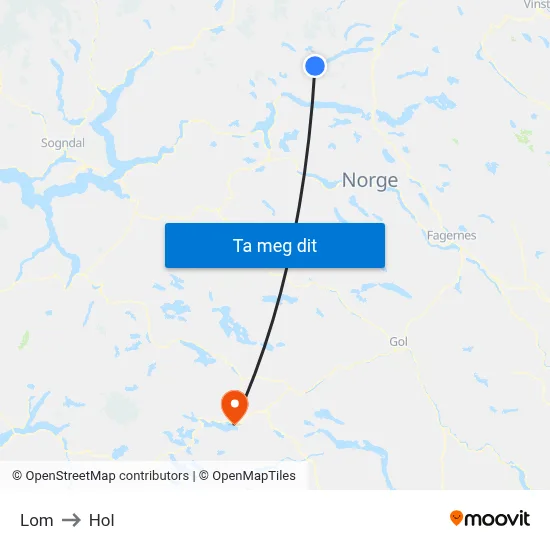 Lom to Hol map