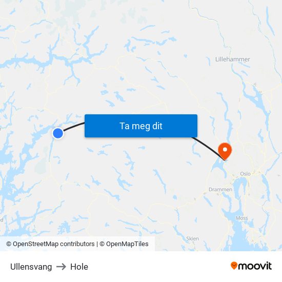 Ullensvang to Hole map
