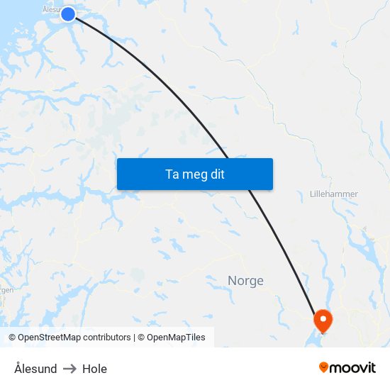 Ålesund to Hole map