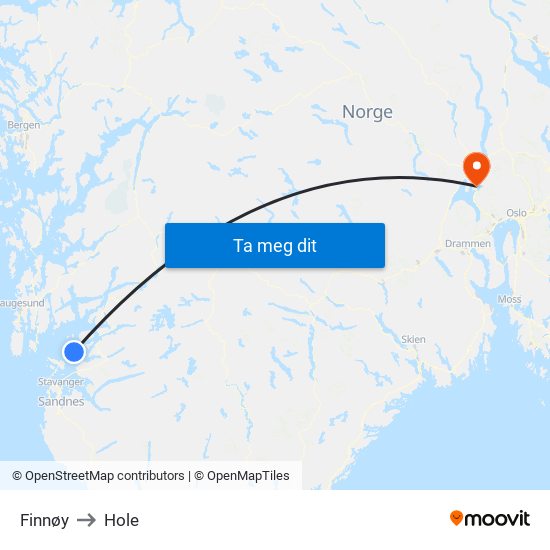 Finnøy to Hole map