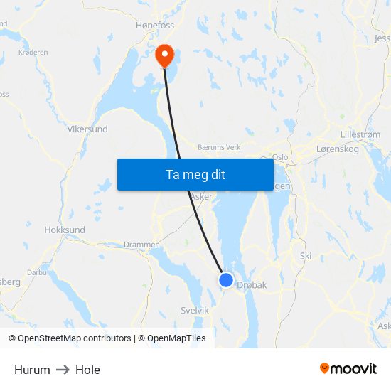 Hurum to Hole map