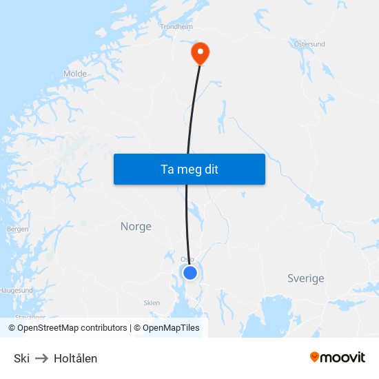 Ski to Holtålen map