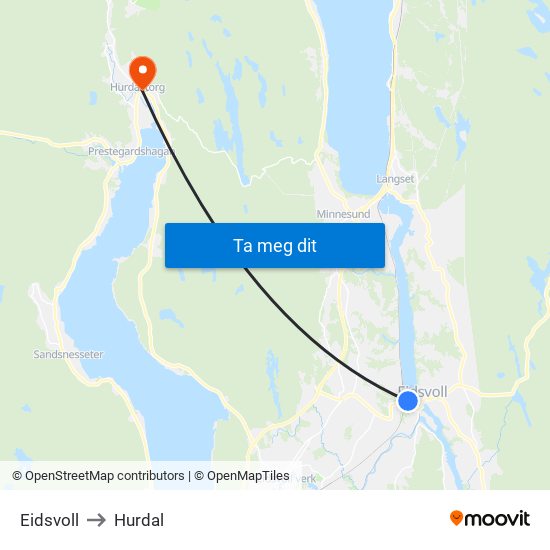 Eidsvoll to Eidsvoll map