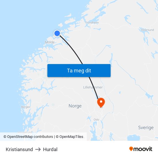 Kristiansund to Kristiansund map