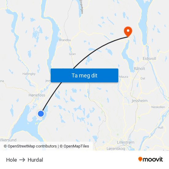Hole to Hurdal map