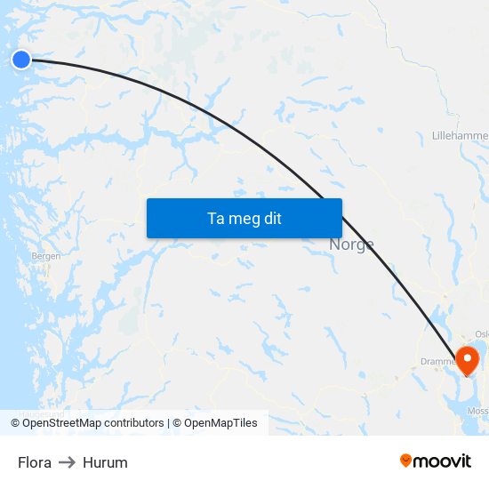 Flora to Hurum map