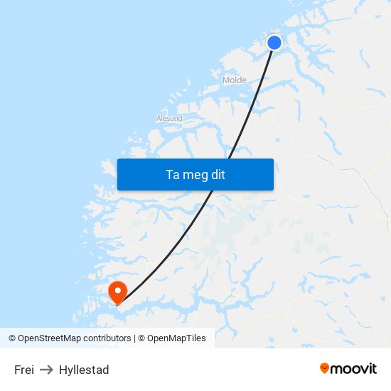 Frei to Hyllestad map