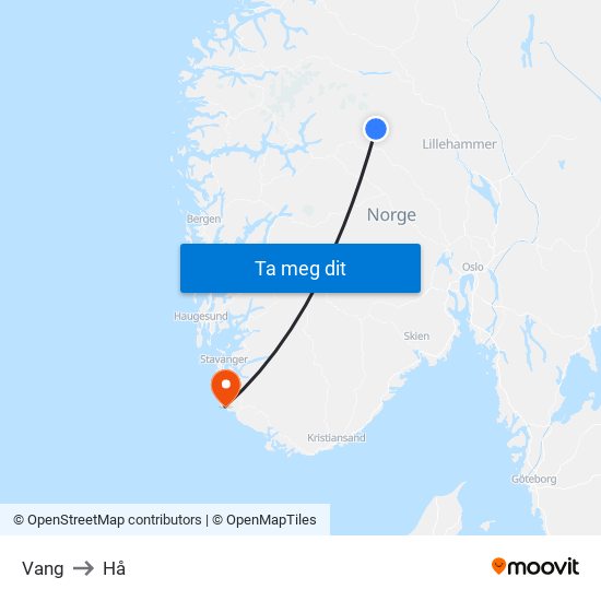 Vang to Hå map
