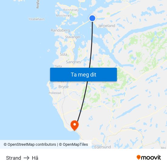 Strand to Hå map