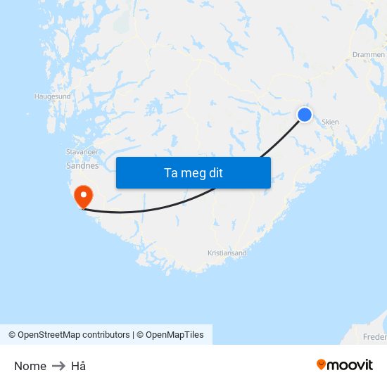 Nome to Hå map