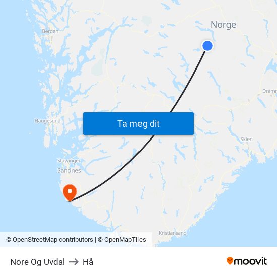 Nore Og Uvdal to Hå map