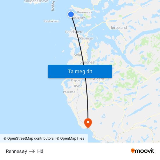 Rennesøy to Hå map