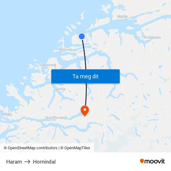 Haram to Hornindal map