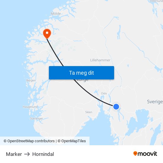 Marker to Hornindal map