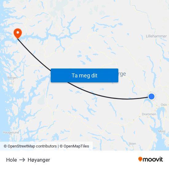 Hole to Høyanger map