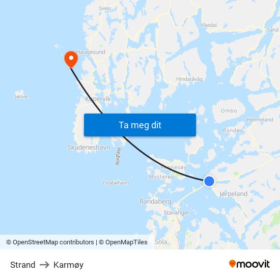 Strand to Karmøy map
