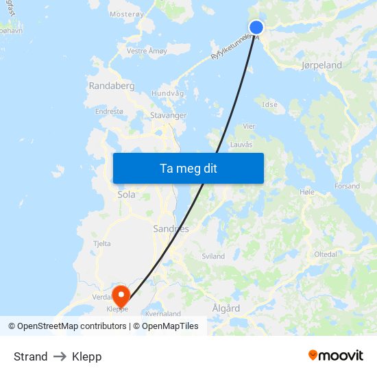 Strand to Klepp map