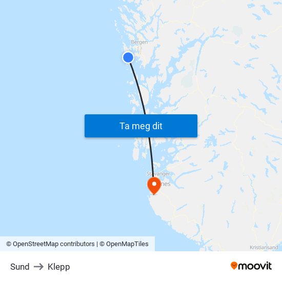 Sund to Klepp map