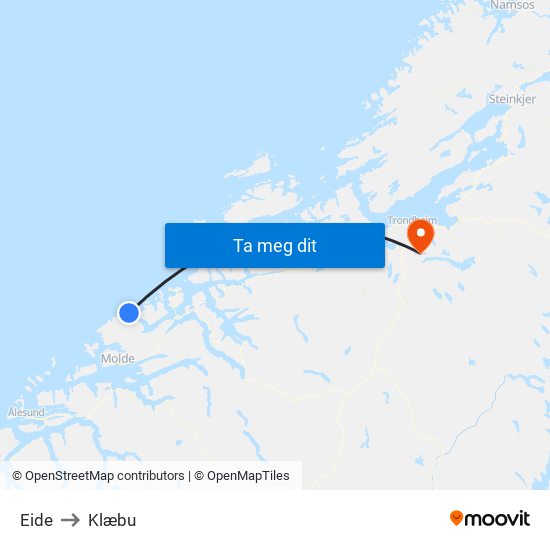 Eide to Klæbu map