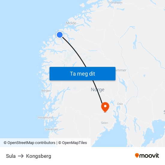 Sula to Kongsberg map