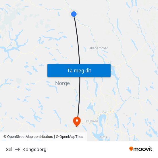 Sel to Kongsberg map