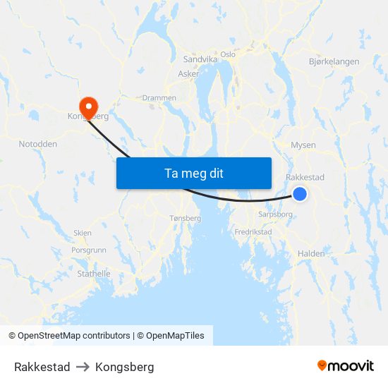 Rakkestad to Rakkestad map