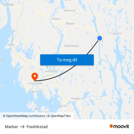 Marker to Fredrikstad map