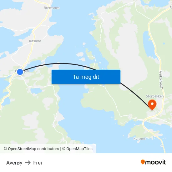 Averøy to Frei map