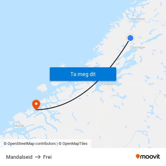 Mandalseid to Frei map