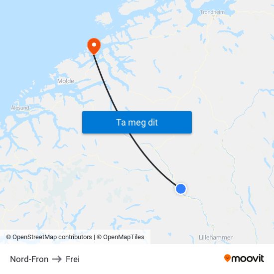 Nord-Fron to Frei map