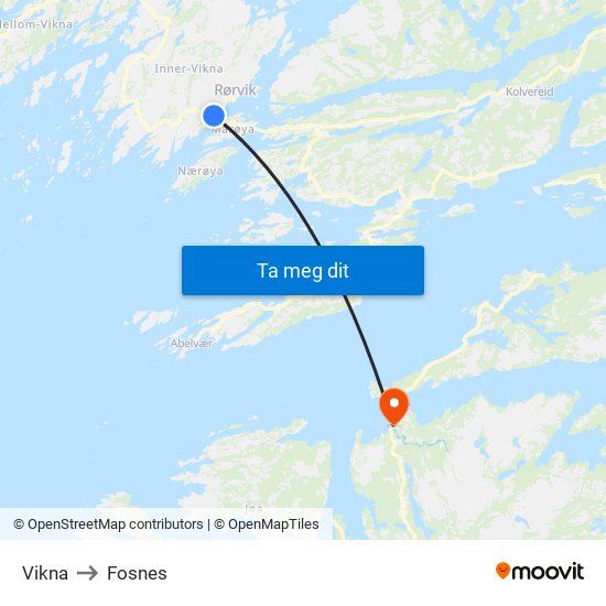 Vikna to Fosnes map