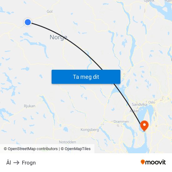 Ål to Frogn map