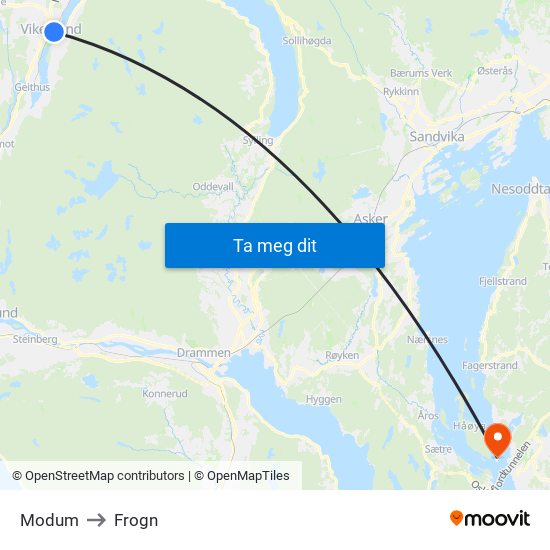 Modum to Frogn map