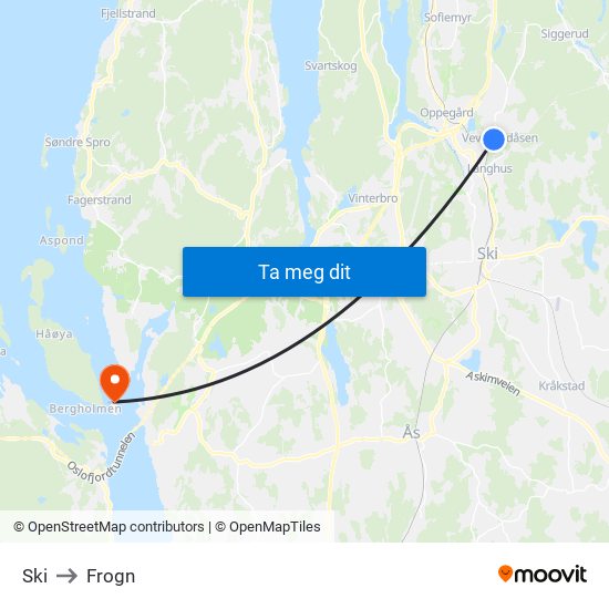 Ski to Frogn map