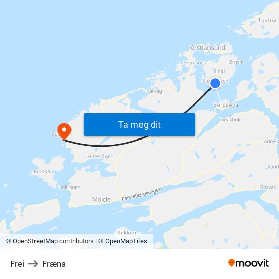 Frei to Fræna map