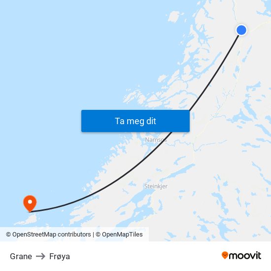 Grane to Frøya map