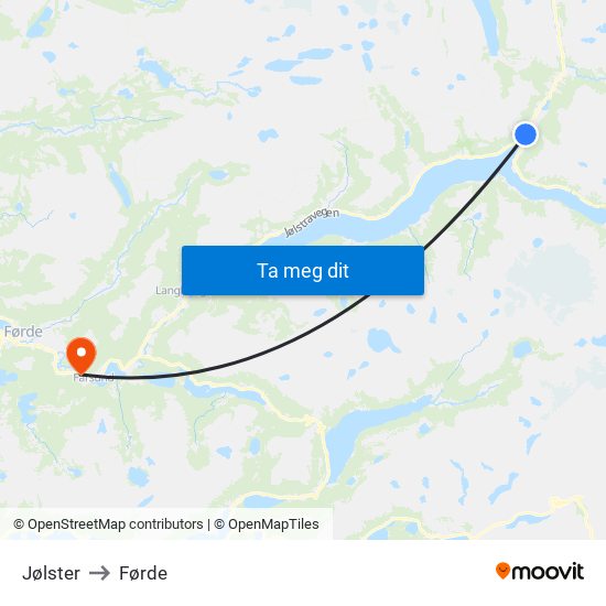 Jølster to Førde map