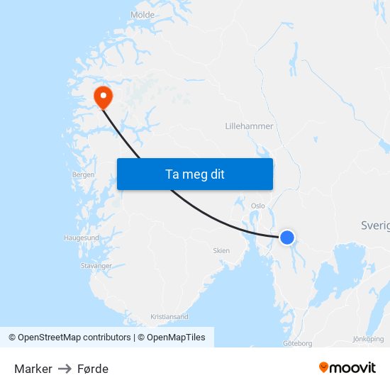 Marker to Førde map