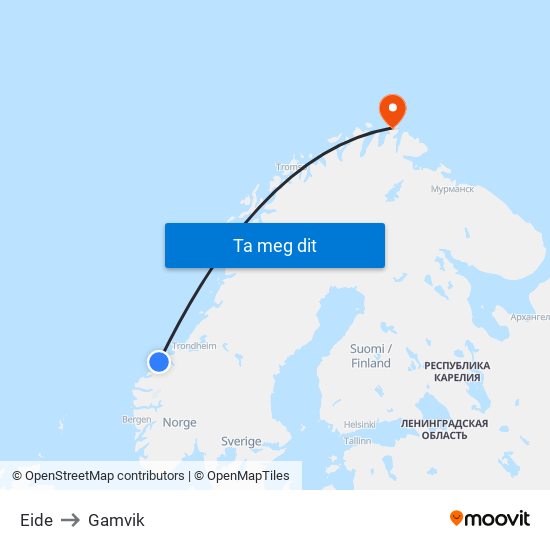 Eide to Gamvik map