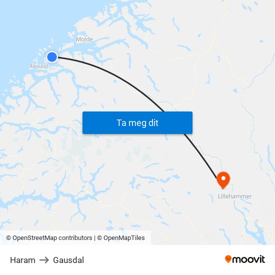 Haram to Gausdal map