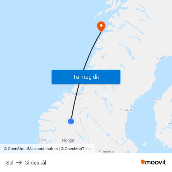 Sel to Gildeskål map